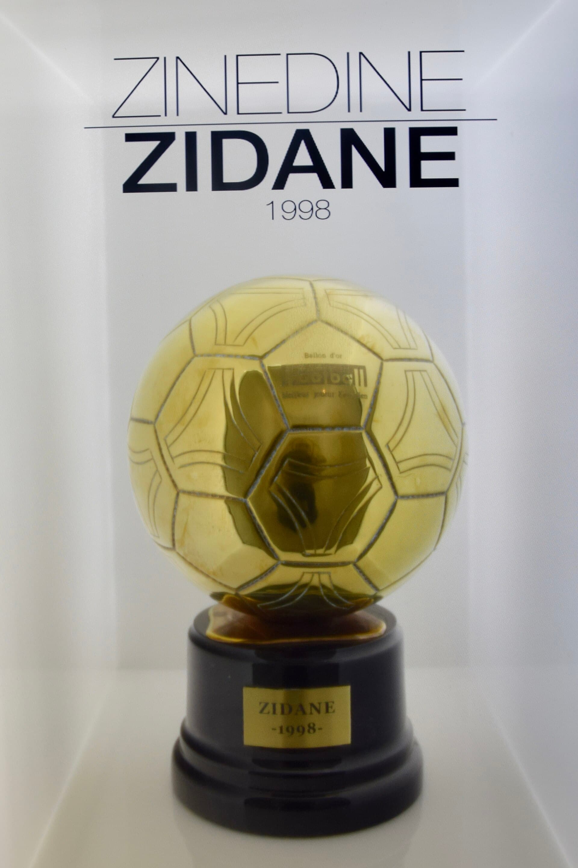 Zinedine Zidane's 1998 Ballon d'Or trophy, Real Madrid Museum, Santiago Bernabéu, Madrid, Spain (Ank Kumar, Infosys Limited)